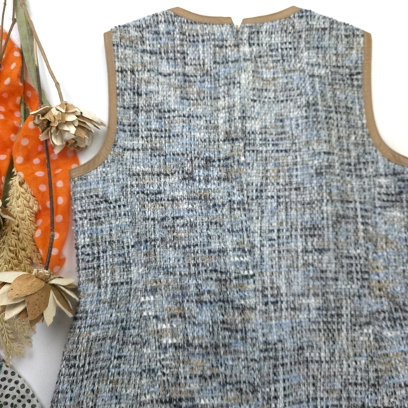 Worth Tweed Weave Blue and Tan Dress Sz 12 - Picture 10 of 14